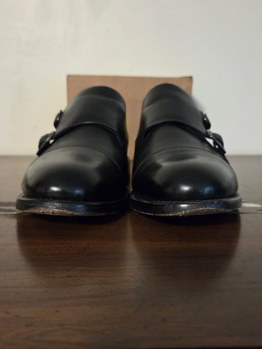THURSDAY BOOT CO SAINT BLACK LEATHER DOUBLE MONK STRAP DRESS SHOES MENS SZ 8.5.